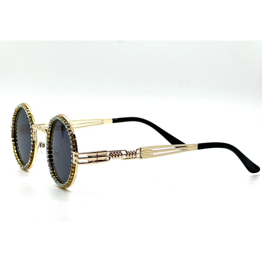 Diamond‎ Sunglasses Dark Black Lens Street Wear Hip Hop Gang Shades UV400 Trendy